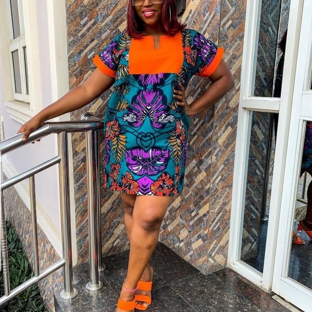 Ankara  midi dress size 14/16 no zipper ea…